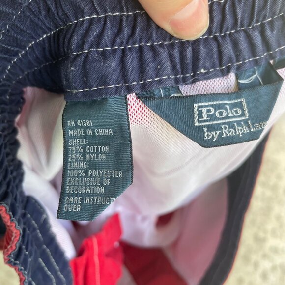 Vintage Y2K Polo Ralph Lauren Red Logo Golf Swim Trunks Beach Coastal Medium - Picture 5 of 5